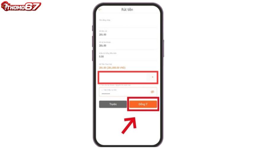 Làm lệnh rút tiền Thomo67